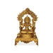 Lakshmi Sitting On Chowki Murti - 14.5 inches | Antique Brass Idol/ Laxmi Devi with arch idol/ MahaLakshmi Statue For pooja room - Brass Murties
