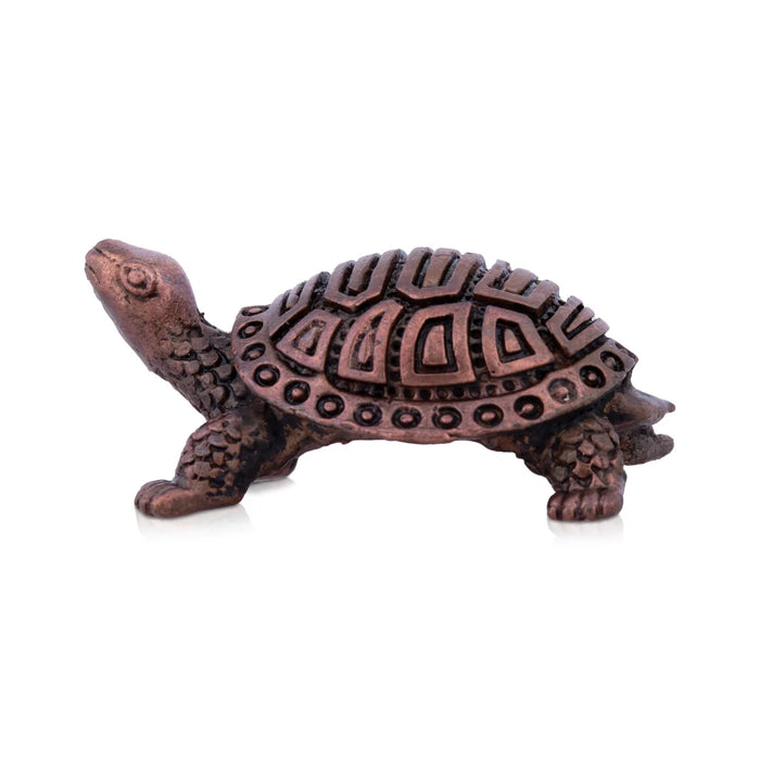 Tortoise Statue - 1.5 x 2 Inches | Copper Feng Shui Turtle for Pooja/ 45 Gms Approx