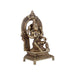 Laxmi Idol With Arch- 7.5 x 4 Inches | Antique Brass Idol/ Lakshmi Idol Sitting On Chowki for Pooja/ 1.650 Kgs - Brass Murties