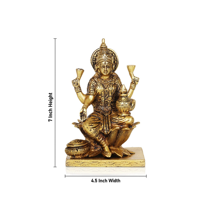 Laxmi Murti  - 7 x 4.5 Inches |  Brass Idol/ Lakshmi Idol/ Lakshmi Murti/ Lakshmi Statue for Pooja - Brass Murties