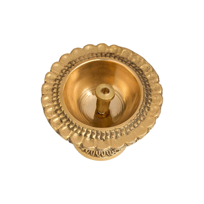 Kubera Lamp With Base - 1.8 x 1.5 Inches | Brass Kuberan Vilakku/ Kuber Deepam for Home & Pooja