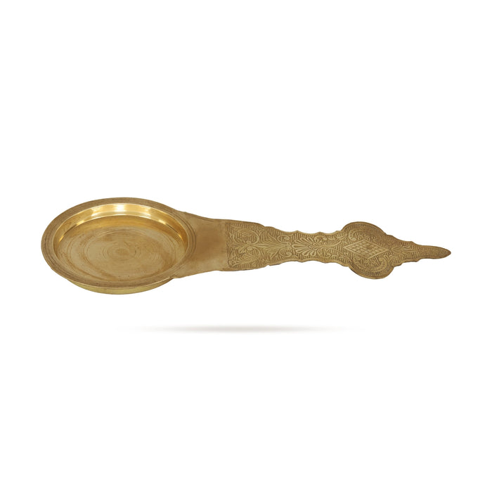 Camphor Burner - 18 x 7 Inches | Brass Kapoor Dhani/ Brass Aarti/ Camphor Aarti for Pooja