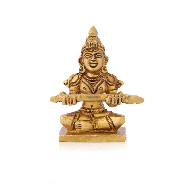 Annapuran Devi Murti - 3 x 2.5 Inches | Brass Idol/ Annapoorani Statue/ Annapurna Idol for Pooja