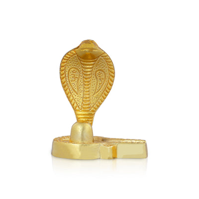 Shiv Ling Murti With Nagam - 2 x 1.5 Inches | Shiv Ling Idol/ Gold Polish Shiva Lingam Statue for Pooja
