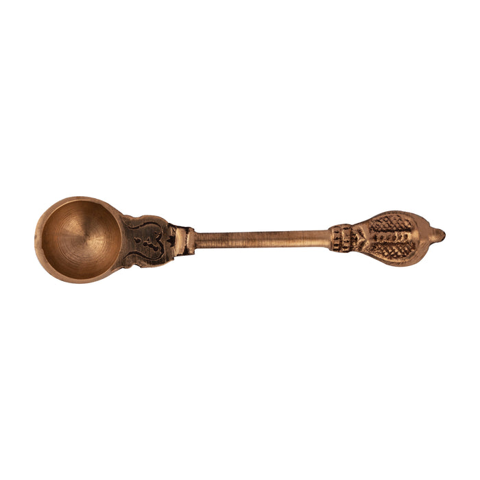 Achmani - 4.5 x 1 Inches | Copper Pali Spoon/ Achmani Spoon/ Nagam Handle Uddharani for Pooja - Panchapatra & Uddarani