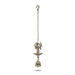 Hanging Lamp with Bell - 8 x 3 Inches | Peacock Design Antique Brass Diya with Chain for Pooja/ 1.065 Kgs Approx - Hanging Lamp