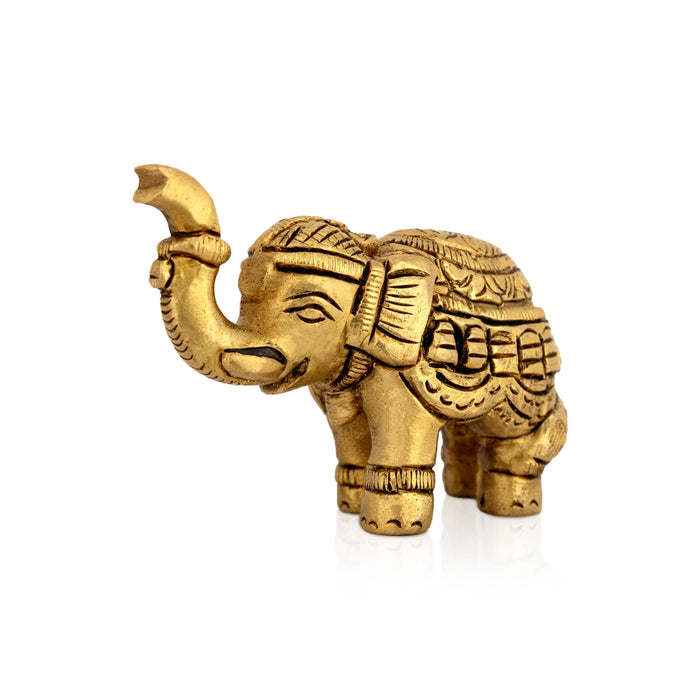 Elephant Statue- 2 x 2.25 inches | Antique Brass Elephant sculpture / elephant Idol for Home Decor