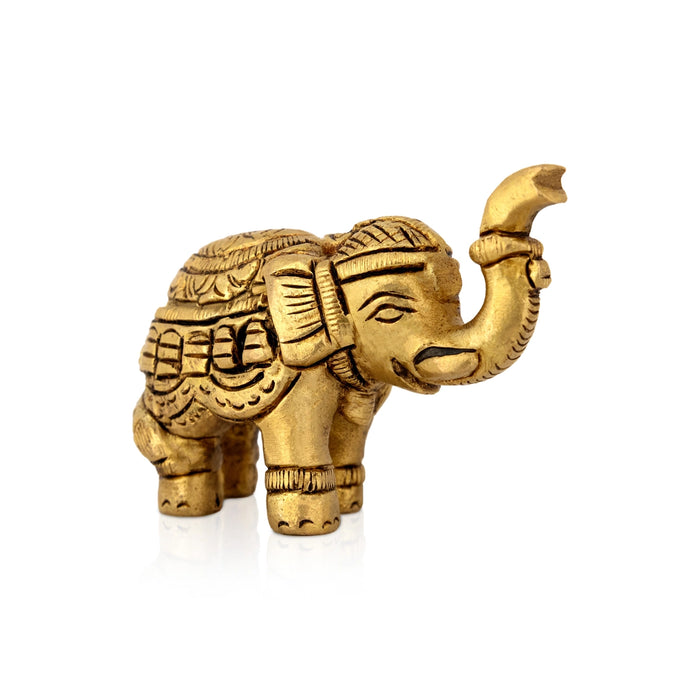 Elephant Statue- 2 x 2.25 inches | Antique Brass Elephant sculpture / elephant Idol for Home Decor