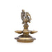 Mor Deepak - 5 x 3.5 Inches | 5 Face Vilakku/ Antique Brass Lamp for Pooja/ 490 Gms Approx - 5 Faced lamp