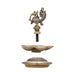 Mor Deepak - 5 x 3.5 Inches | 5 Face Vilakku/ Antique Brass Lamp for Pooja/ 490 Gms Approx - 5 Faced lamp