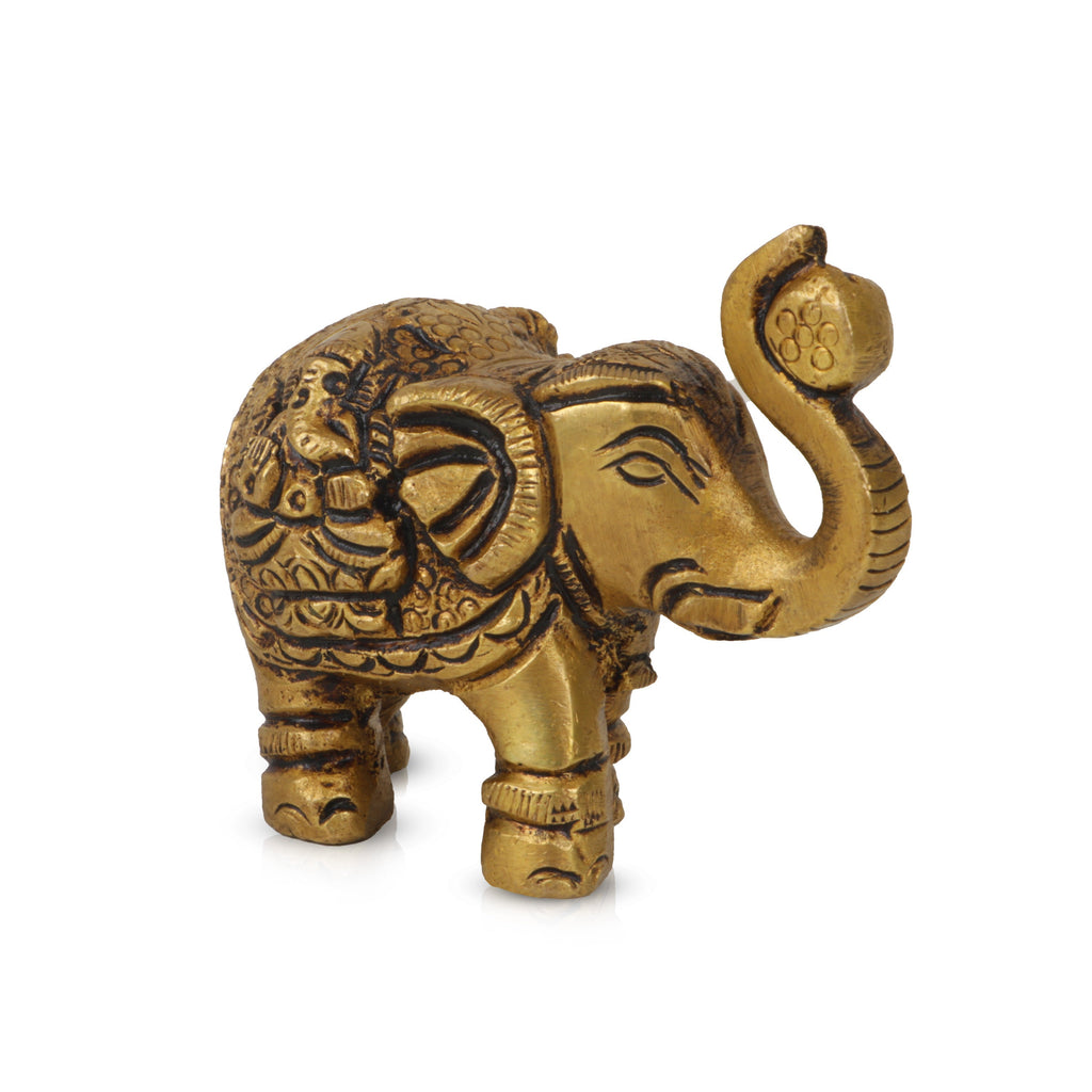 Elephant Statue - 2 x 3 Inches | Brass Idol/ Elephant Figurine/ Elephant Idol for Home Decor