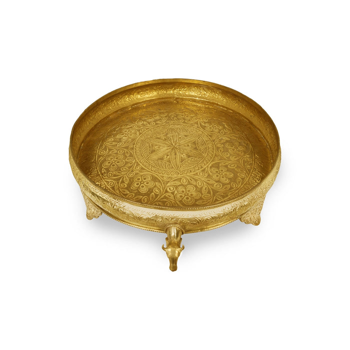 Abhisheka Patra With Nandi Leg Base - 6 x 24 Inches | Brass Abhisheka Plate / Abhishek Patra for Pooja - Abhishek Plate