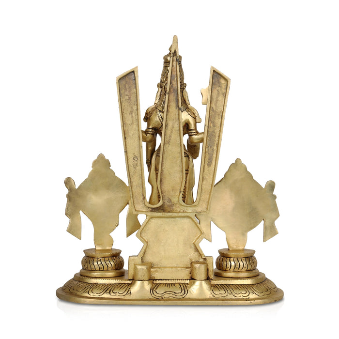Balaji Murti - 13 Inches | Balaji Statue/ Antique Brass Statue/ Namam Shank Chakra Balaji Idol for Pooja - Brass Murties