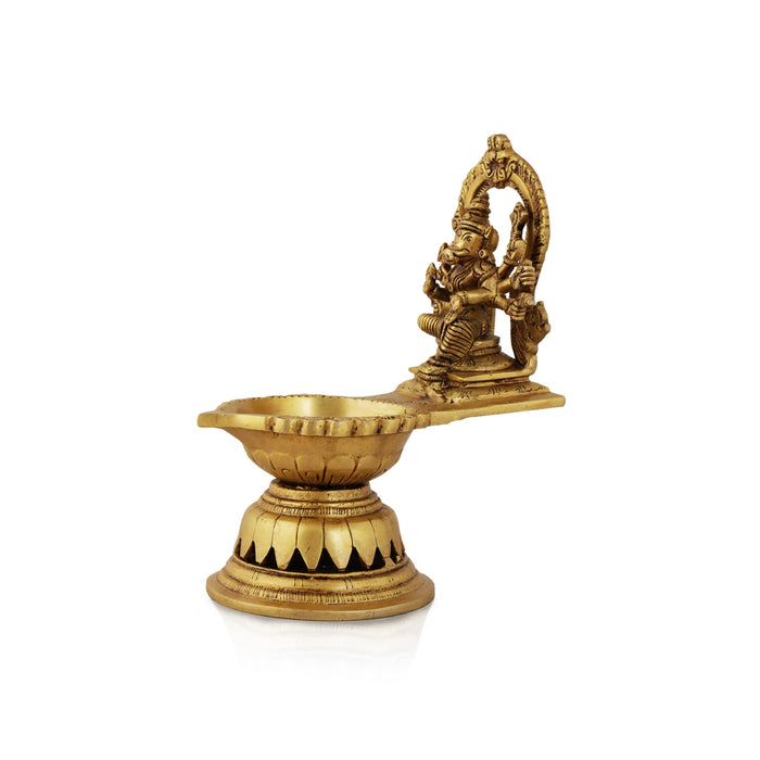 Varahi Vilakku  - 7.5  Inches |  Antique Brass Statue/ Varahi Deepam/ Brass Lamp for Pooja - Deity Lamps