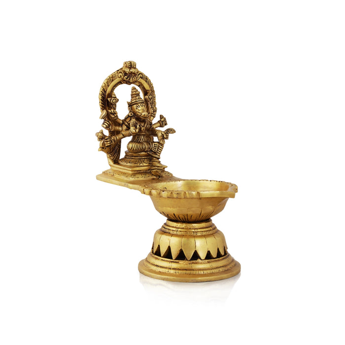 Varahi Vilakku  - 7.5  Inches |  Antique Brass Statue/ Varahi Deepam/ Brass Lamp for Pooja - Deity Lamps