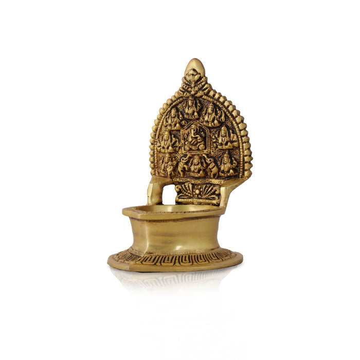 Kamatchi Vilakku -Asthalakshmi -5.5 Inches | Brass Kamakshi Deepam/ Lamp for Pooja