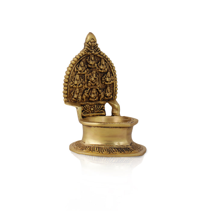 Kamatchi Vilakku -Asthalakshmi -5.5 Inches | Brass Kamakshi Deepam/ Lamp for Pooja