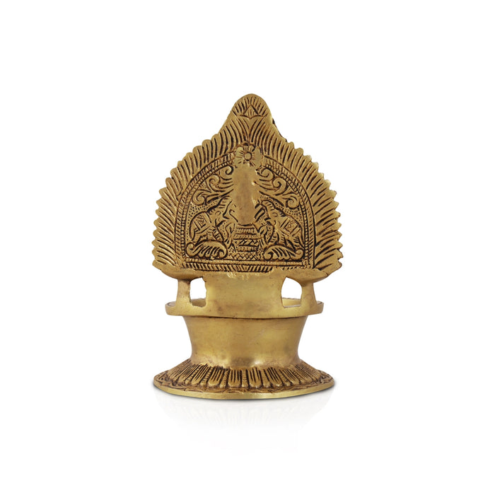 Kamatchi Vilakku - Ganesha - 7 Inches | Brass Kamakshi Deepam/ Lamp for Pooja - Deity Lamps