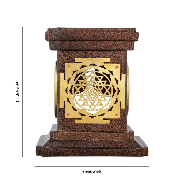 Camphor Suvarnadeep - 5 x 5 Inches | Kapoor Dani Suvarnadeep Diya/ Copper Oxidised Kapur Dani/ 725 Gms Approx - Kapur Aarti