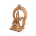 Saraswati sitting on Base Murti - 15 x 11 inches | Panchaloha Idol / Vagdevi with arch Statue for pooja - Panchaloha Murties