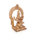 Saraswati sitting on Base Murti - 15 x 11 inches | Panchaloha Idol / Vagdevi with arch Statue for pooja - Panchaloha Murties
