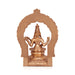 Saraswati sitting on Base Murti - 15 x 11 inches | Panchaloha Idol / Vagdevi with arch Statue for pooja - Panchaloha Murties