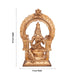 Saraswati sitting on Base Murti - 15 x 11 inches | Panchaloha Idol / Vagdevi with arch Statue for pooja - Panchaloha Murties