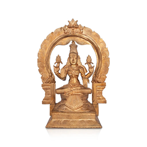 Lakshmi Sitting on Base with Arch Murti- 11 x 9 Inches|Panchaloham Idol/ Maha Laxmi Statue/ Decor For Home & Pooja - Panchaloha Murties