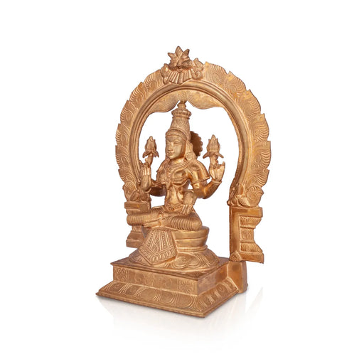 Lakshmi Sitting on Base with Arch Murti- 11 x 9 Inches|Panchaloham Idol/ Maha Laxmi Statue/ Decor For Home & Pooja - Panchaloha Murties