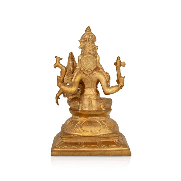 Uma Maheshwarar - 6 x 4 Inches | Panchaloha Idol / Shiv Parvati Murti / Shivan Parvati Statue for Pooja - Panchaloha Murties