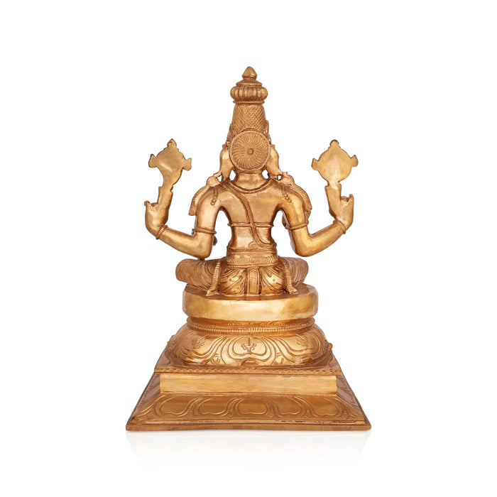 Vishwak Sena Sitting on Base Murti - 12 x 8 Inches | Panchaloha Idol / Vishwaksena Statue for Pooja - Panchaloha Murties