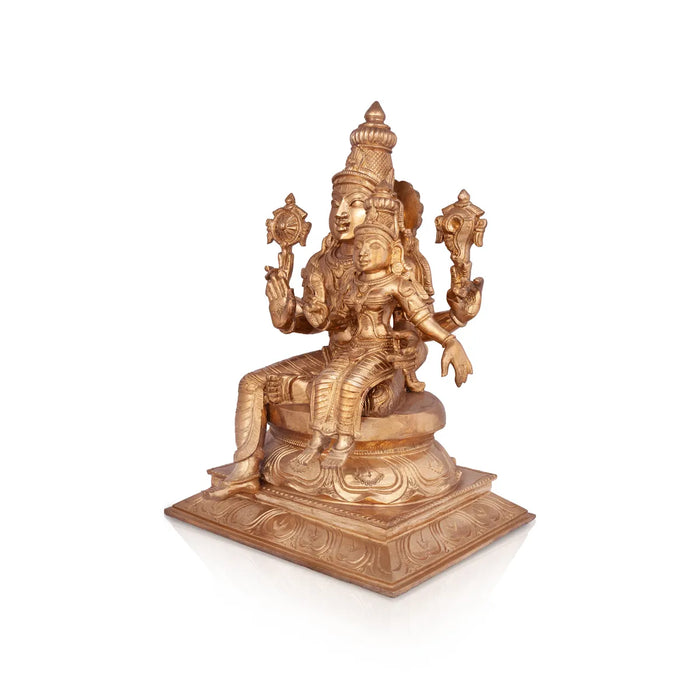 Lakshmi Narayanan Murti - 17 x 11 Inches | Panchaloham Statue / Laxmi Narayanan Idol / Decor For Home & Pooja - Panchaloha Murties