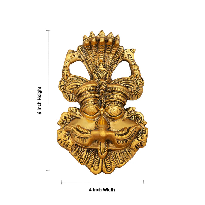 Yali Face Wall Hanging - 6 X 4 Inches | Zinc Yali face Design / Wall Hanger For Home Decor