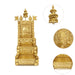 Wooden 3 Step Prabhavali - 19 x 7 Inches | Brass sheet Prabhavali / Deity Decor - Temple Decoration