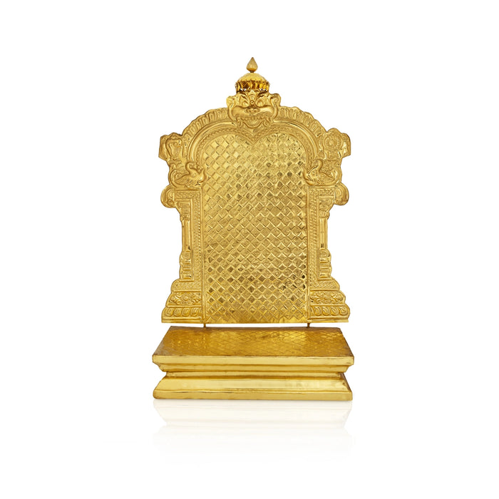 Arch Peedam with Umbrella - 19 x 12 Inches | Brass Sheet Peedam / Peedam with Arch For Pooja - Pooja Aasan & Bajot & Pooja Mat