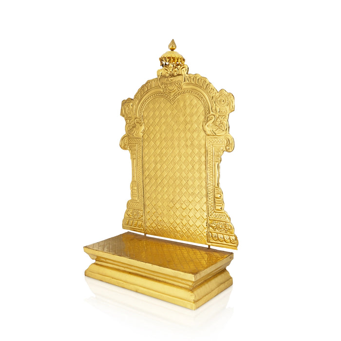 Arch Peedam with Umbrella - 19 x 12 Inches | Brass Sheet Peedam / Peedam with Arch For Pooja - Pooja Aasan & Bajot & Pooja Mat
