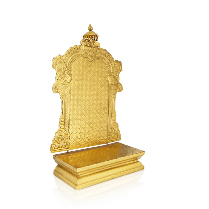 Arch Peedam with Umbrella - 19 x 12 Inches | Brass Sheet Peedam / Peedam with Arch For Pooja - Pooja Aasan & Bajot & Pooja Mat