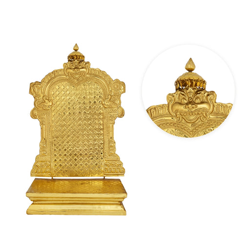 Arch Peedam with Umbrella - 19 x 12 Inches | Brass Sheet Peedam / Peedam with Arch For Pooja - Pooja Aasan & Bajot & Pooja Mat