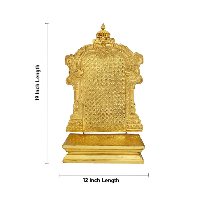 Arch Peedam with Umbrella - 19 x 12 Inches | Brass Sheet Peedam / Peedam with Arch For Pooja - Pooja Aasan & Bajot & Pooja Mat