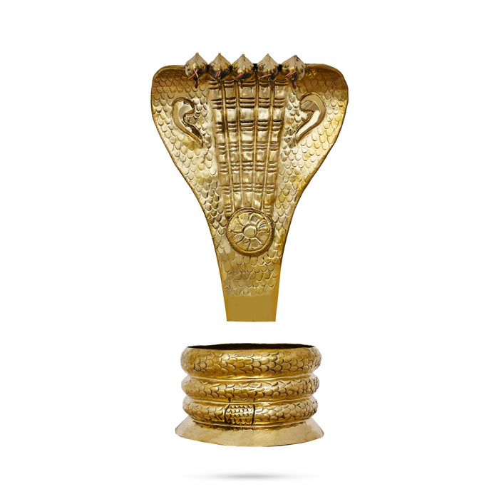 Nagabharanam Statue - 15 x 12 Inches | Brass Sheet Nagabaranam for Deity - Deity Accessories
