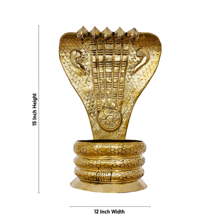 Nagabharanam Statue - 15 x 12 Inches | Brass Sheet Nagabaranam for Deity - Deity Accessories