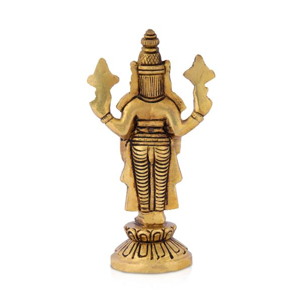 Balaji Standing - 5 Inches | Antique Brass Statue/ Balaji Idols for Pooja/ 375 Gms Approx - Brass Murties