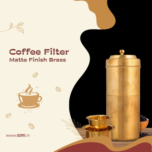 Brass Coffee Filter - 7 x 2.5 Inches | Filter Coffee Maker for Home - Kitchen