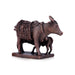 Cow and Calf Idol - 1.5 x 2 Inches | Copper Idol/ Kamadhenu Statue for Pooja/ 85 Gms Approx - Table Stand Accessories