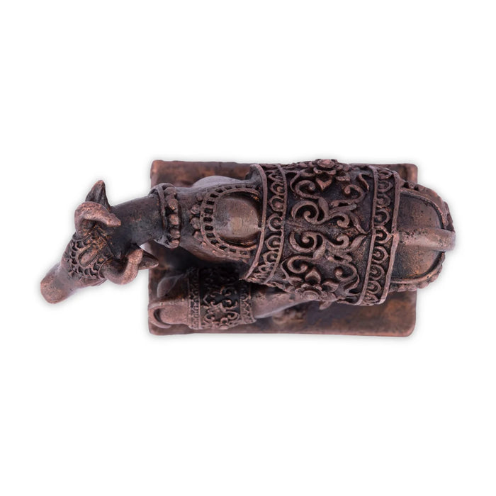 Cow and Calf Idol - 1.5 x 2 Inches | Copper Idol/ Kamadhenu Statue for Pooja/ 85 Gms Approx