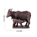 Cow and Calf Idol - 1.5 x 2 Inches | Copper Idol/ Kamadhenu Statue for Pooja/ 85 Gms Approx - Table Stand Accessories