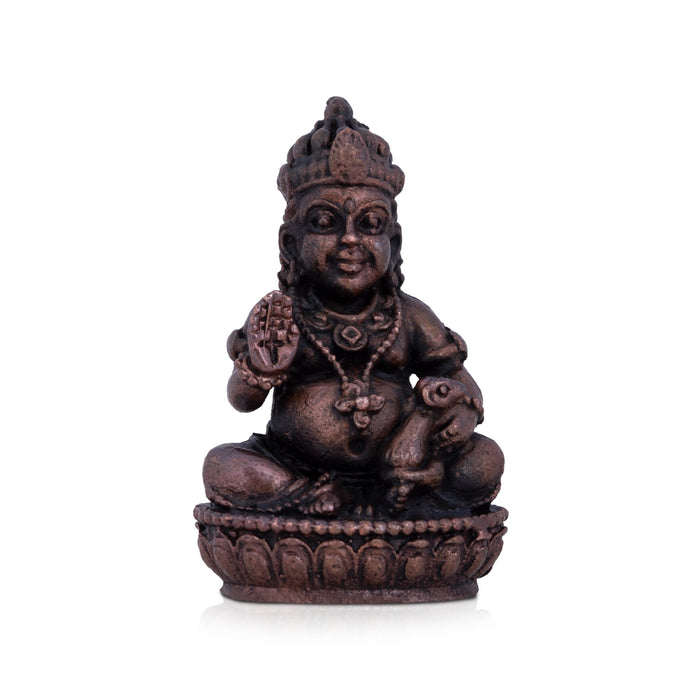 Kubera Statue - 1.5 x 1.25 Inches | Kuber Murti/ Copper Idol/ kuberan idol for Pooja/ 55 Gms Approx - Copper Murties