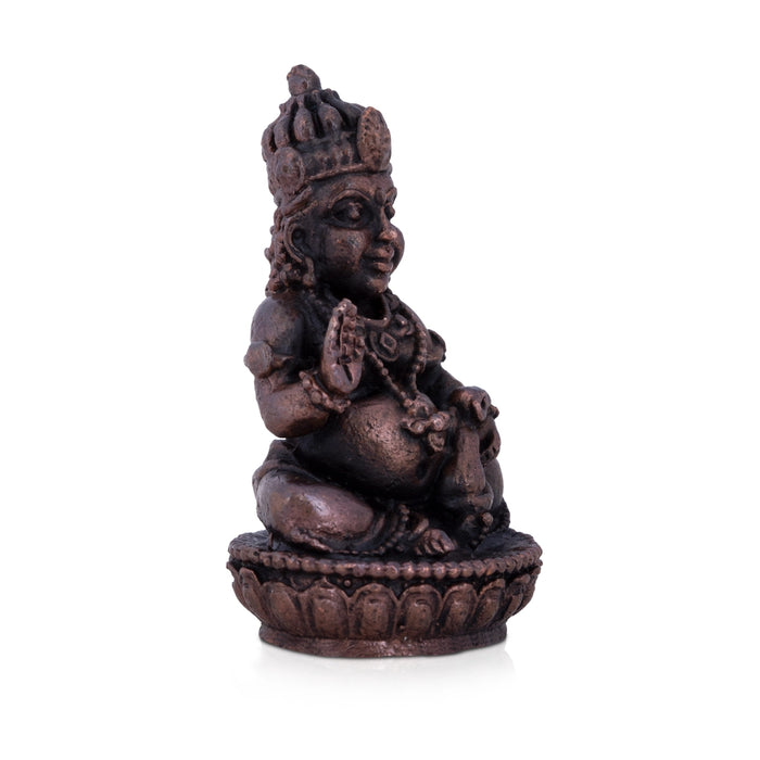 Kubera Statue - 1.5 x 1.25 Inches | Kuber Murti/ Copper Idol/ kuberan idol for Pooja/ 55 Gms Approx - Copper Murties