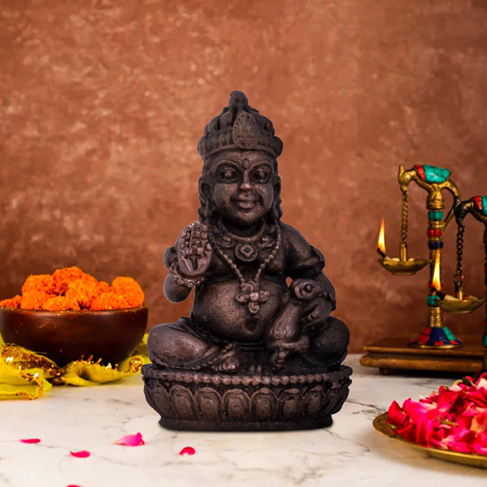 Kubera Statue - 1.5 x 1.25 Inches | Kuber Murti/ Copper Idol/ kuberan idol for Pooja/ 55 Gms Approx