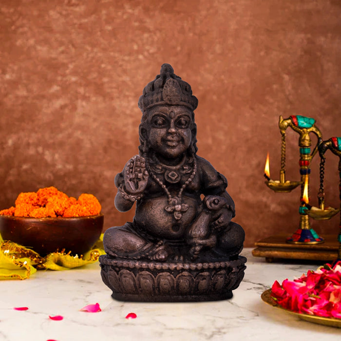 Kubera Statue - 1.5 x 1.25 Inches | Kuber Murti/ Copper Idol/ kuberan idol for Pooja/ 55 Gms Approx - Copper Murties